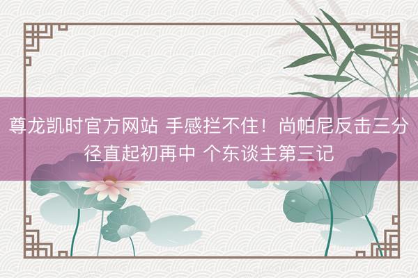 尊龙凯时官方网站 手感拦不住！尚帕尼反击三分径直起初再中 个东谈主第三记
