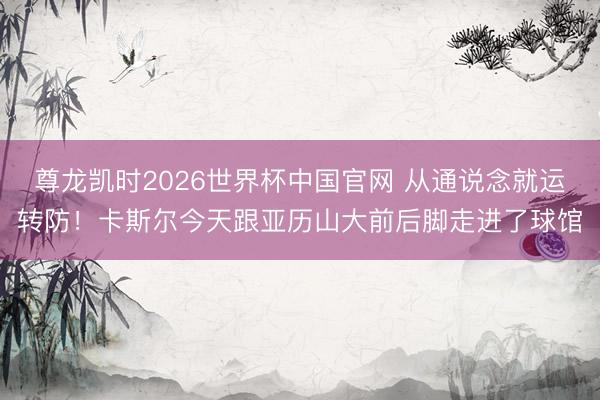 尊龙凯时2026世界杯中国官网 从通说念就运转防！卡斯尔今天跟亚历山大前后脚走进
