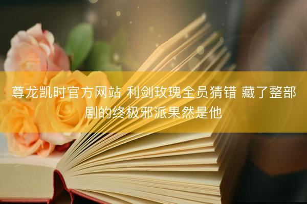 尊龙凯时官方网站 利剑玫瑰全员猜错 藏了整部剧的终极邪派果然是他