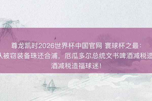 尊龙凯时2026世界杯中国官网 寰球杯之最:英格兰队被窃装备珠还合浦,厄瓜多尔总统文书啤酒减税造福球迷!