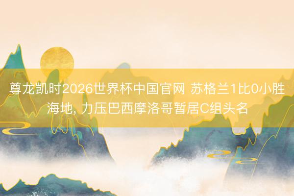 尊龙凯时2026世界杯中国官网 苏格兰1比0小胜海地, 力压巴西摩洛哥暂居C组头名